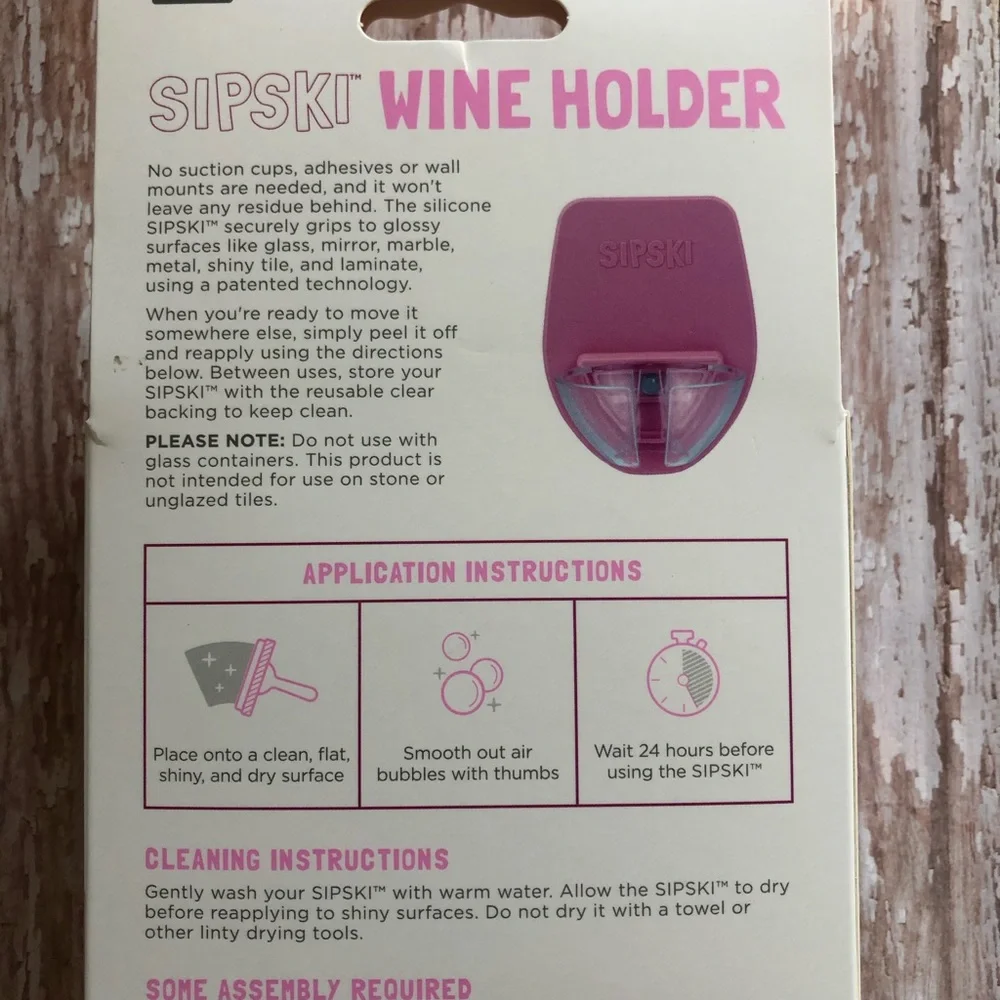 🌵 3/$15 Silicone Pink Sipski Wine bath tub shower Holder (see description)